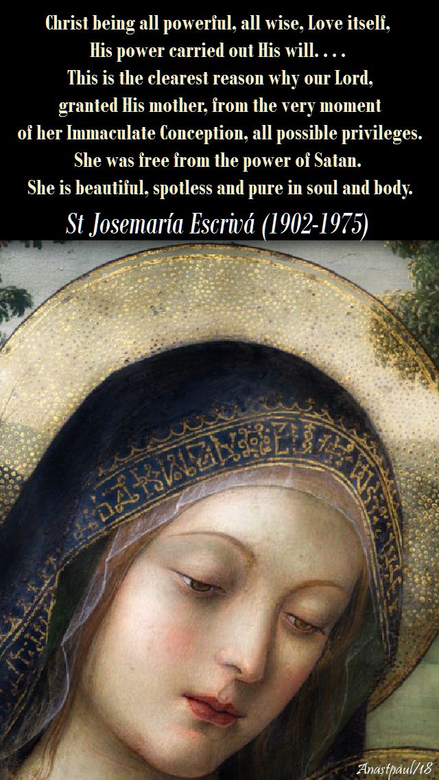 christ being all-powerful, all wise, love itself - st josemaria - marian reflection - 5 may 2018