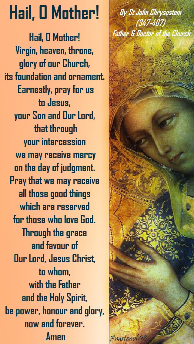 hail o mother - st john chrysostom - 22 may 2018