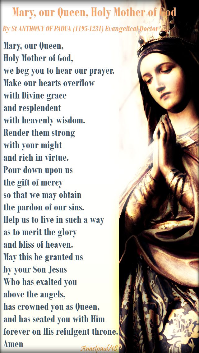 mary our queen, holy mother of god - st anthony ofpadua - 29 may 2018