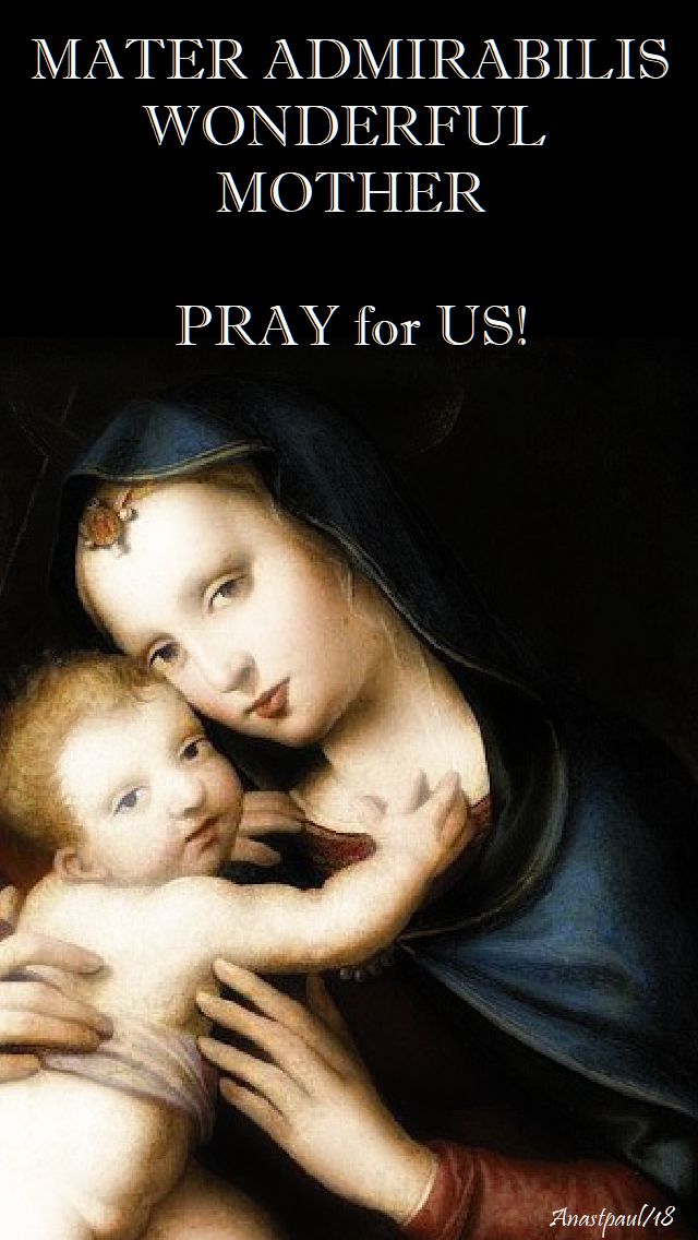 mater admirabilis - pray for us - 5 may 2018