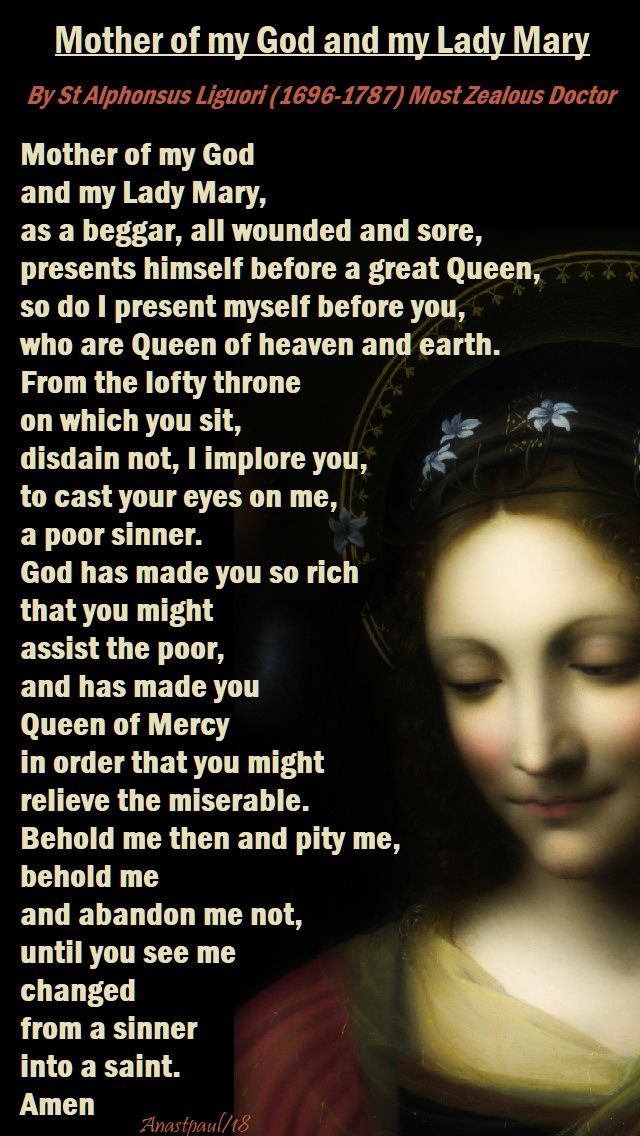mother of my god and my lady mary - st alphonsus - 19 may 2018