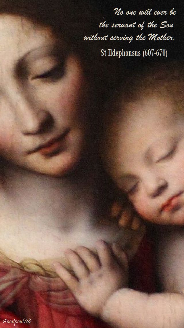 no one will ever be a servant of the son - st ildephonsus - 5 may 2018