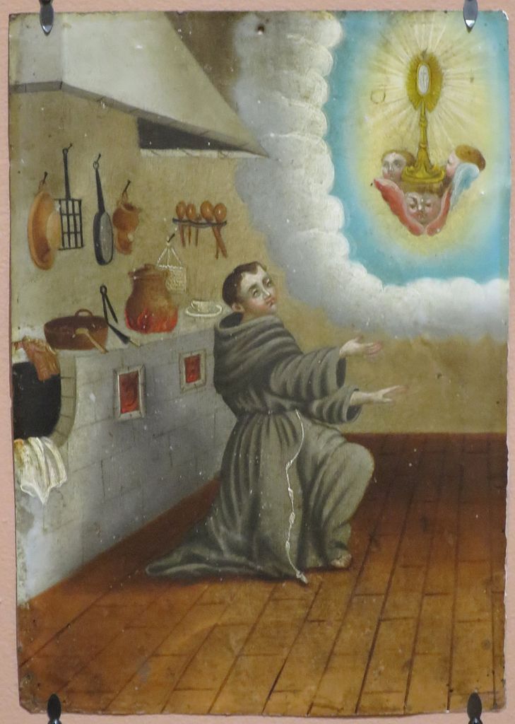 'Saint_Paschal_Baylon',_anonymous_Mexican_retablo,_oil_on_tin,_mid_19th_century,_El_Paso_Museum_of_Art