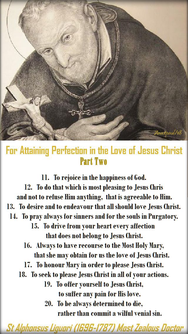 st alphonsus - for attaining perfection - part two - 28 may 2018