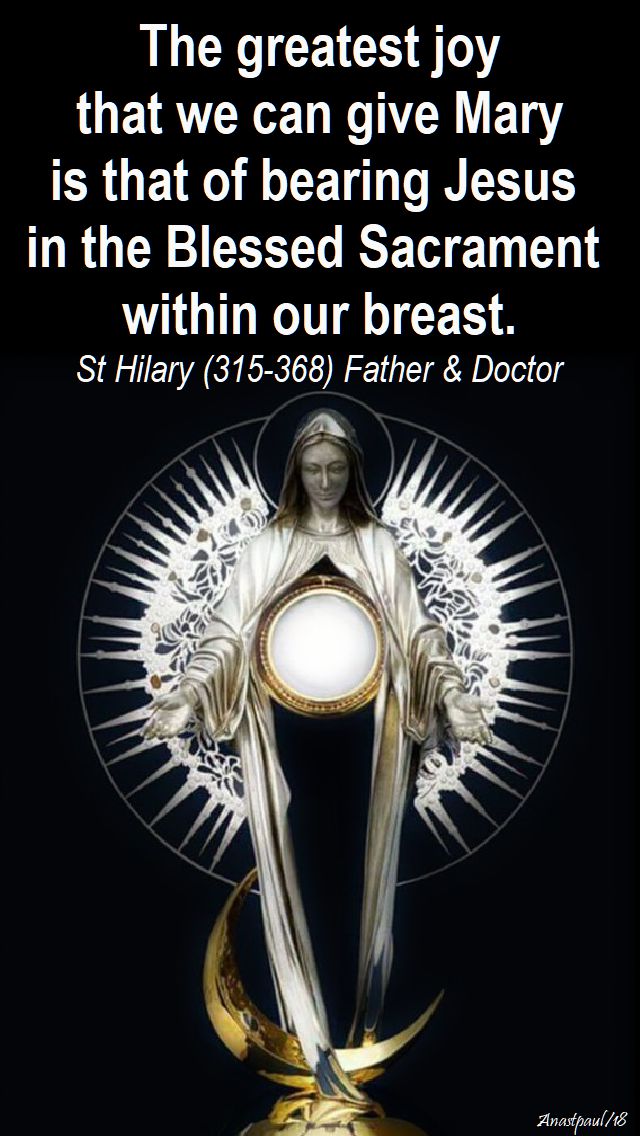 the greatest joy that we can give mary - st hilary - 6 may 2018