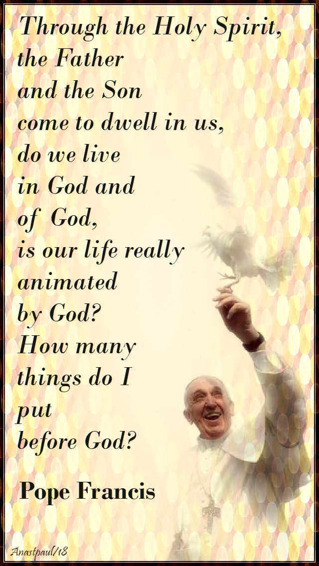 through the holy spirit - pope francis - 15 may 2018