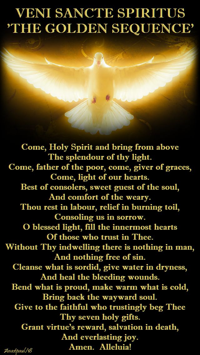 veni sancte spiritus - the golden sequence - pentecost - 20 may 2018