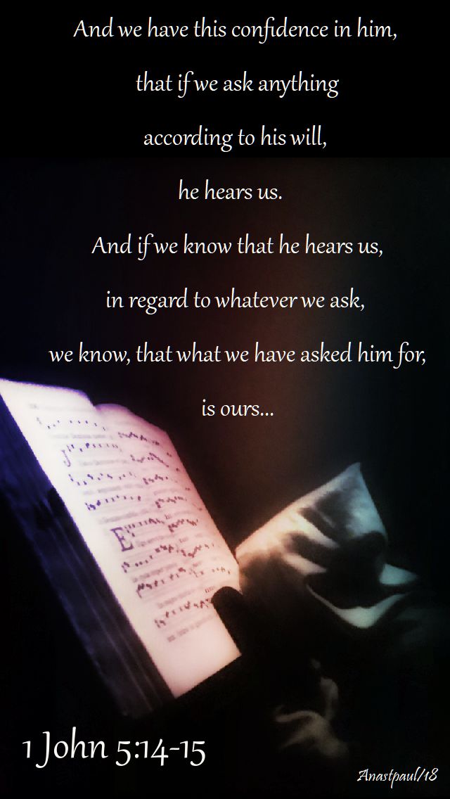 and we have this confidence in him - 1 john 5-14-15 - 19 june 2018