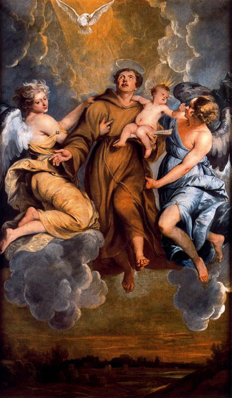Assumption-of-St.-Anthony-of-Padua-Thomas-Willeboirts-Bosschaert-Oil-Painting