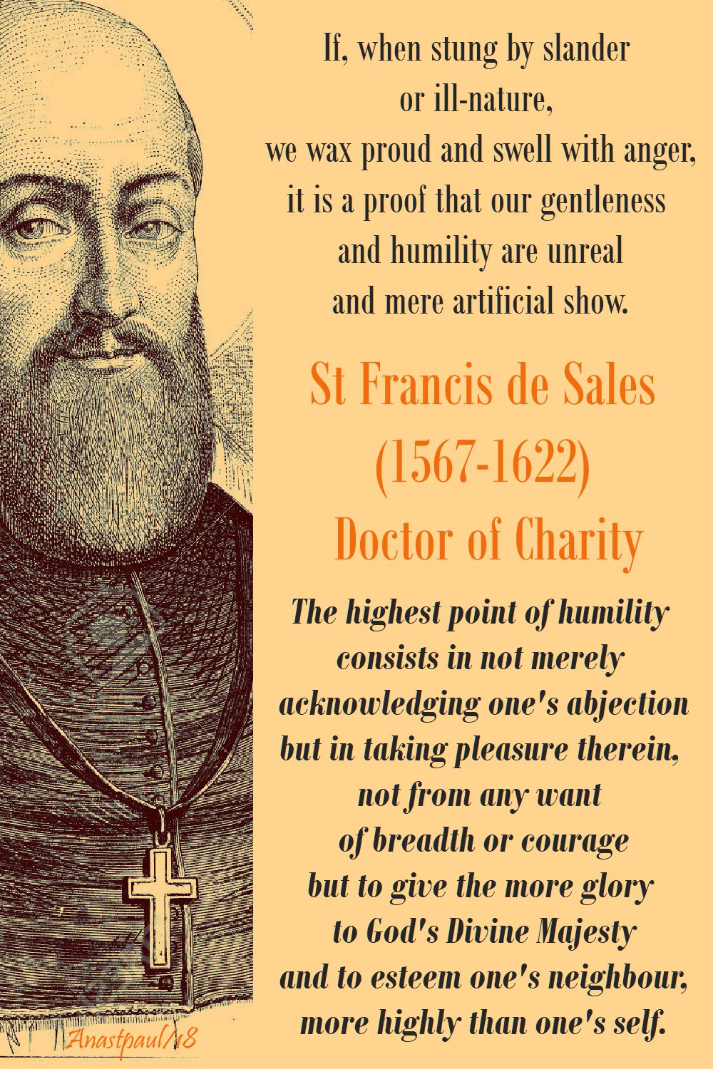 if when stung by slander - the highest point of humility - st francis de sales - 20 june 2018