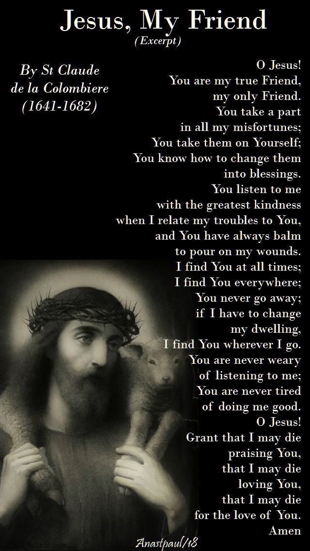 jesus my friend by st claude de la colombiere - 18 june 2018