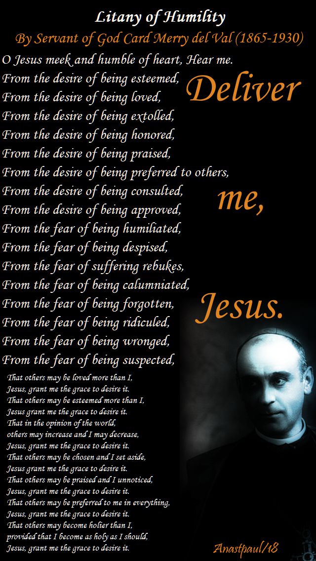 litany of humility - card merry del val - 20 june 2018