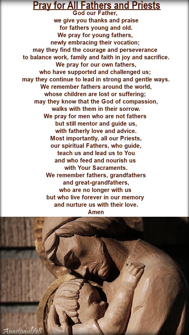 prayer for all fathers and priests - father's day - 17 june 2018