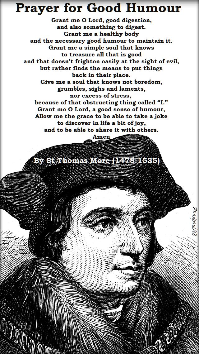 prayer for good hmour - st thomas more - 22 june 2018