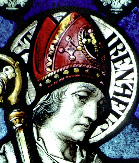 st irenaeus glass detail snip face