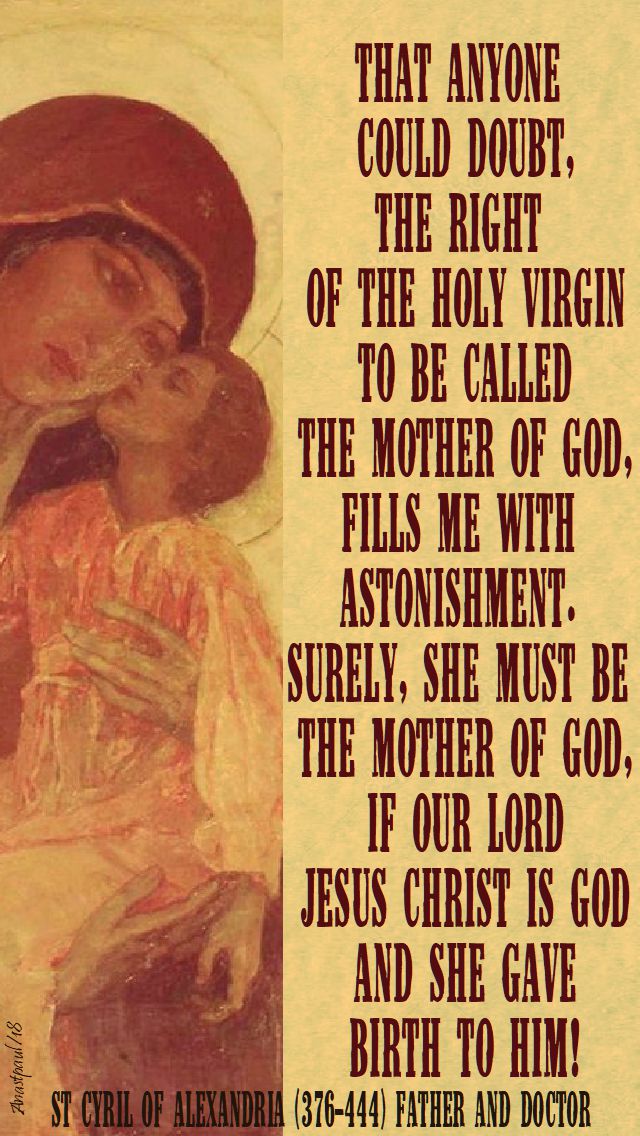 that anyone could doubt - st cyril of alex - 27 june 2018