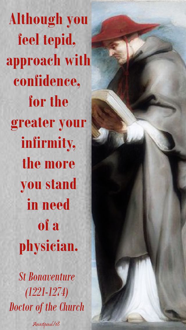 although you feel tepid - st bonaventure - 15 july 2018