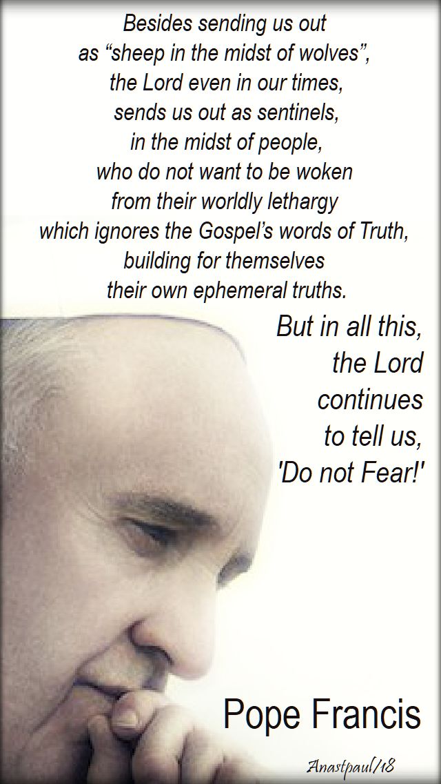 besides sending us out - pope francis - 13 july 2018
