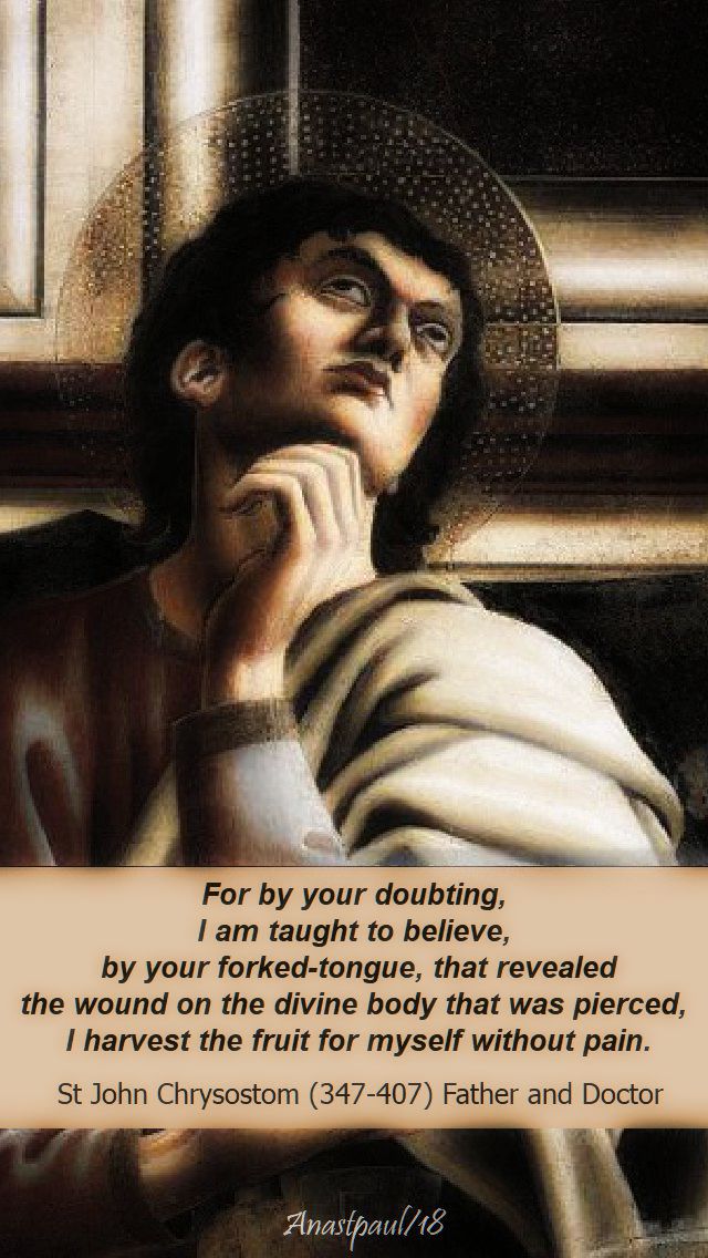 for by your doubting - st john chrysostom - no 2 - 3 july 2018