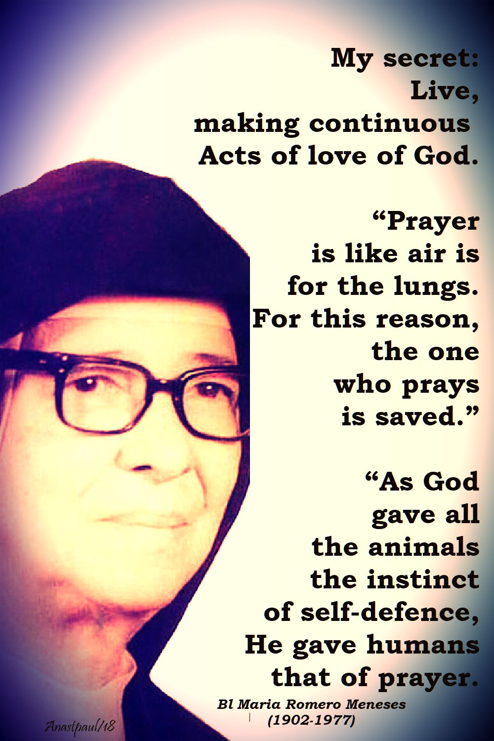 my secret - and prayer - bl maria meneses - 7 july 2018