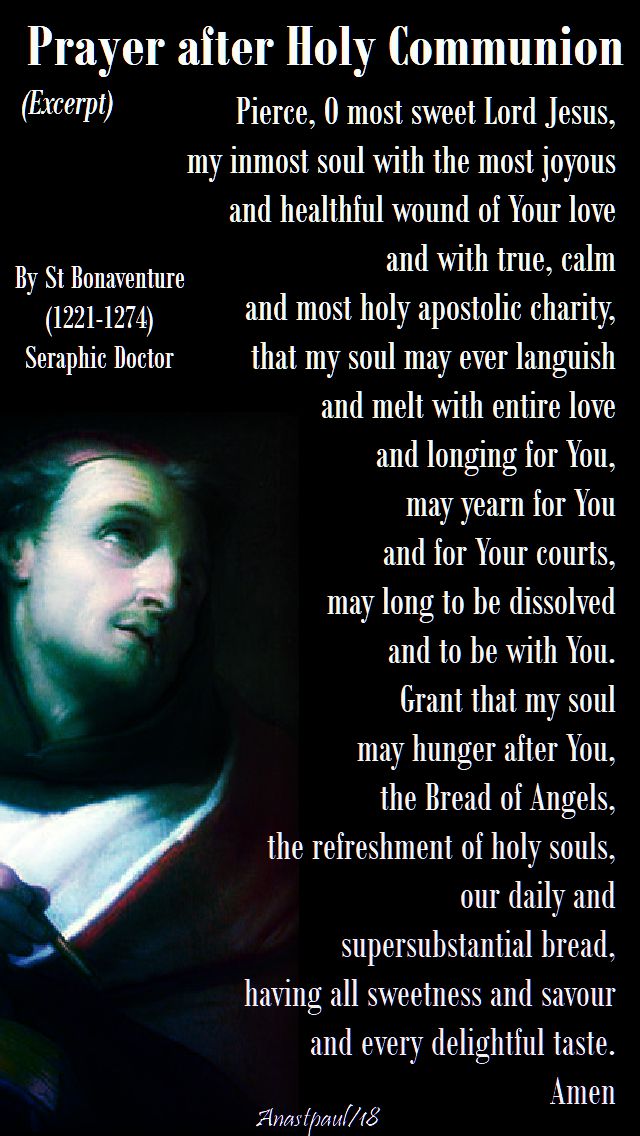prayer after holy comm - by st bonaventure - 15 july 2018