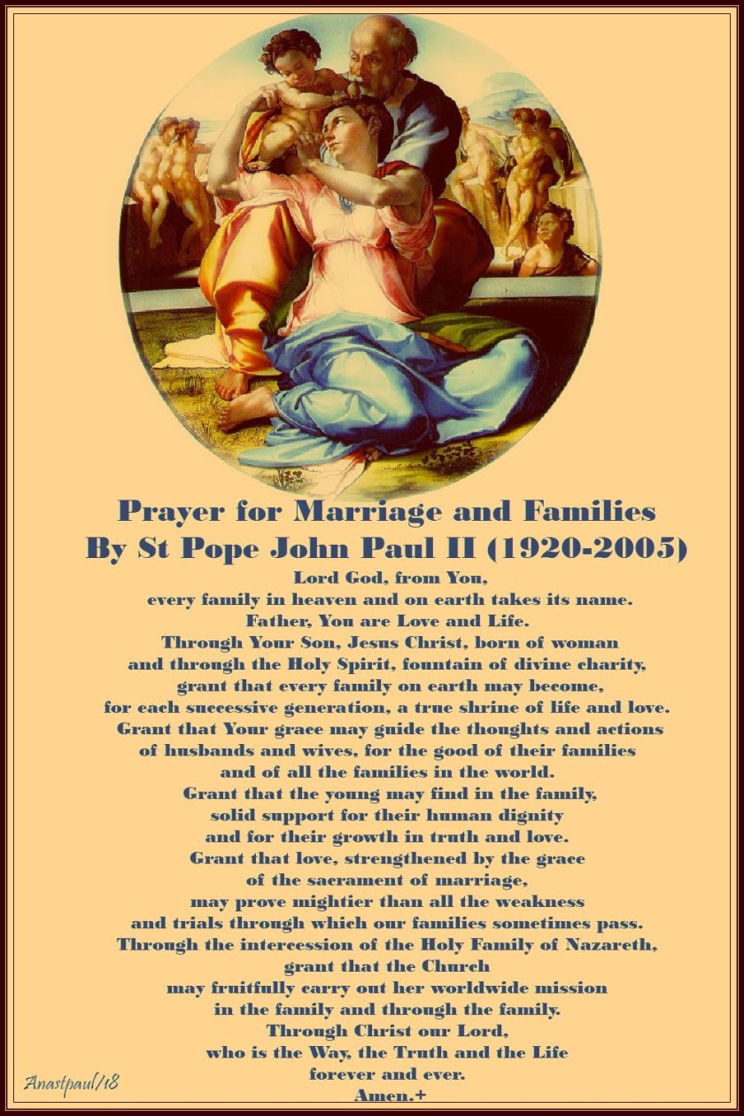 prayer for marriage and family - st john paul - 8 july 2018- no 2