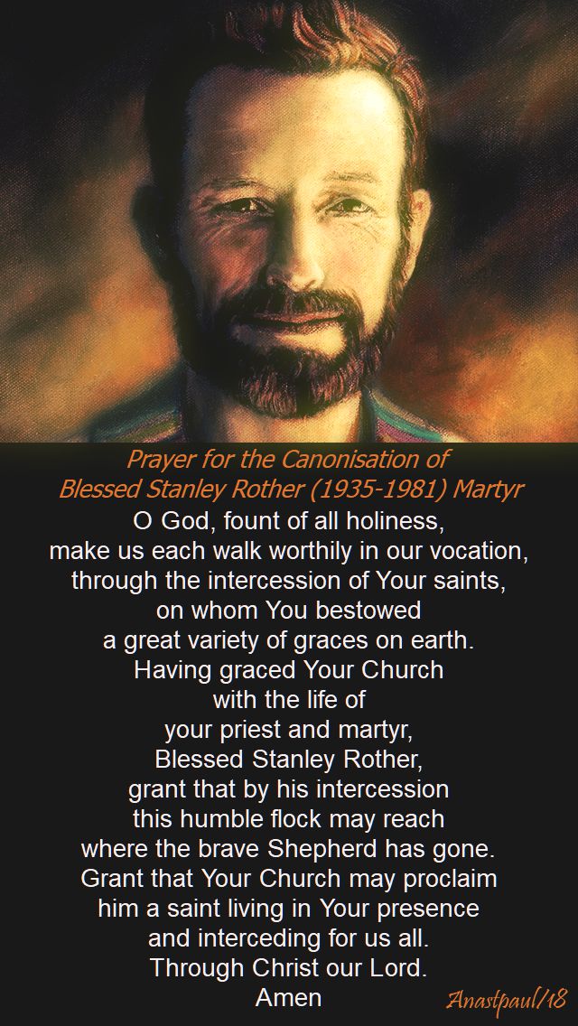 prayer for the canonisation of bl stanley rother - 28 july 2018