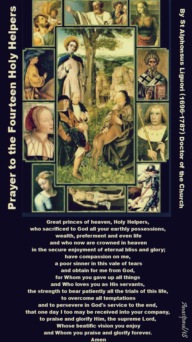 prayer to the 14 holy helpers by st alphonsus - 25 july 2018