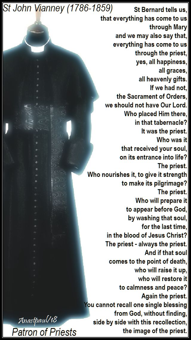 st bernard tells us that all things - st john vianney on the priesthood - 18 july 2018