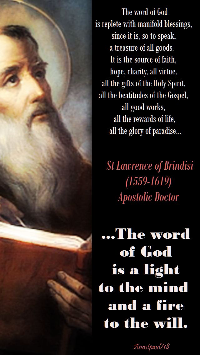 the word of god - 21 july 2018 - st lawrence of brindisi