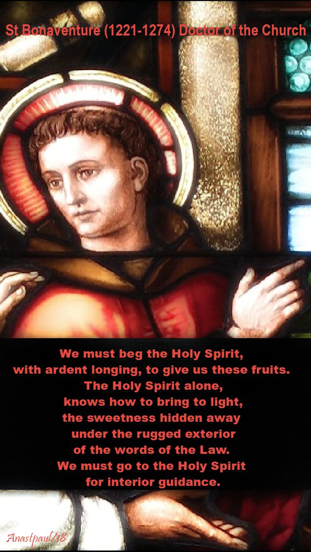 we must beg the holy spirit - st bonaventure - 15 july 2018