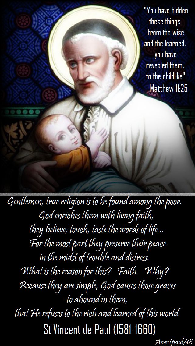 you have hidden these things - matthew 11 25 - gentlemen, true religion - st vincent de paul - 18 july 2018