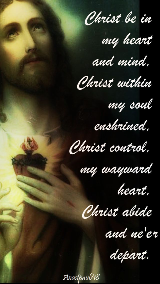 contemplative prayer - ccc part one - 7 august 2018 - christ be in my heart and mind