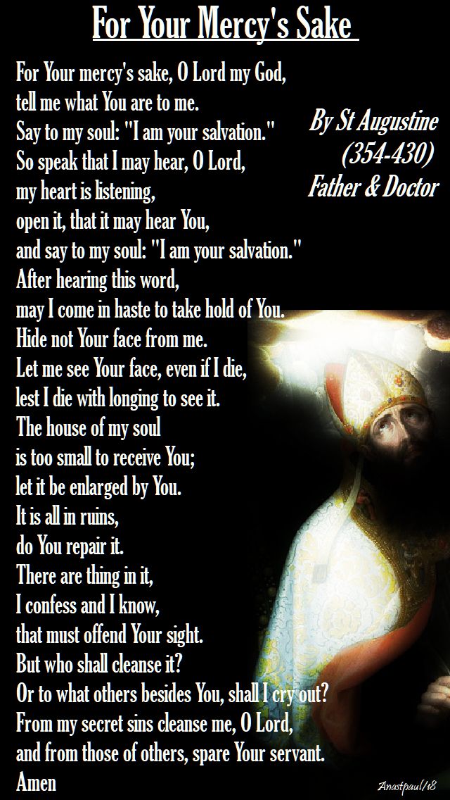 for your mercy's sake - st augustine - 10 april 2018