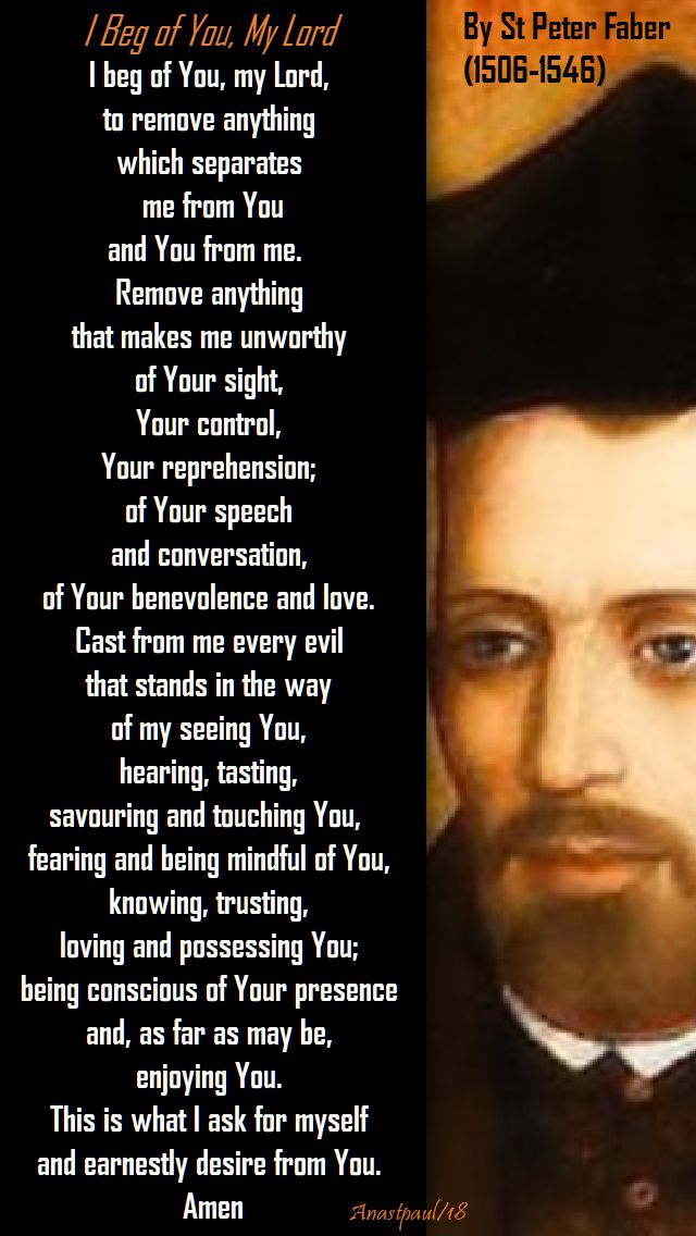 i beg of you my lord - st peter faber - 2 august 2018