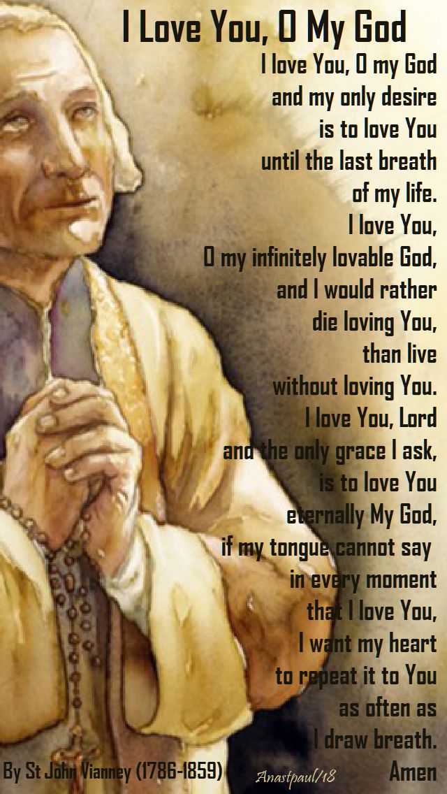 i love you o my god - st john vianney and the CCC - 4 august 2018