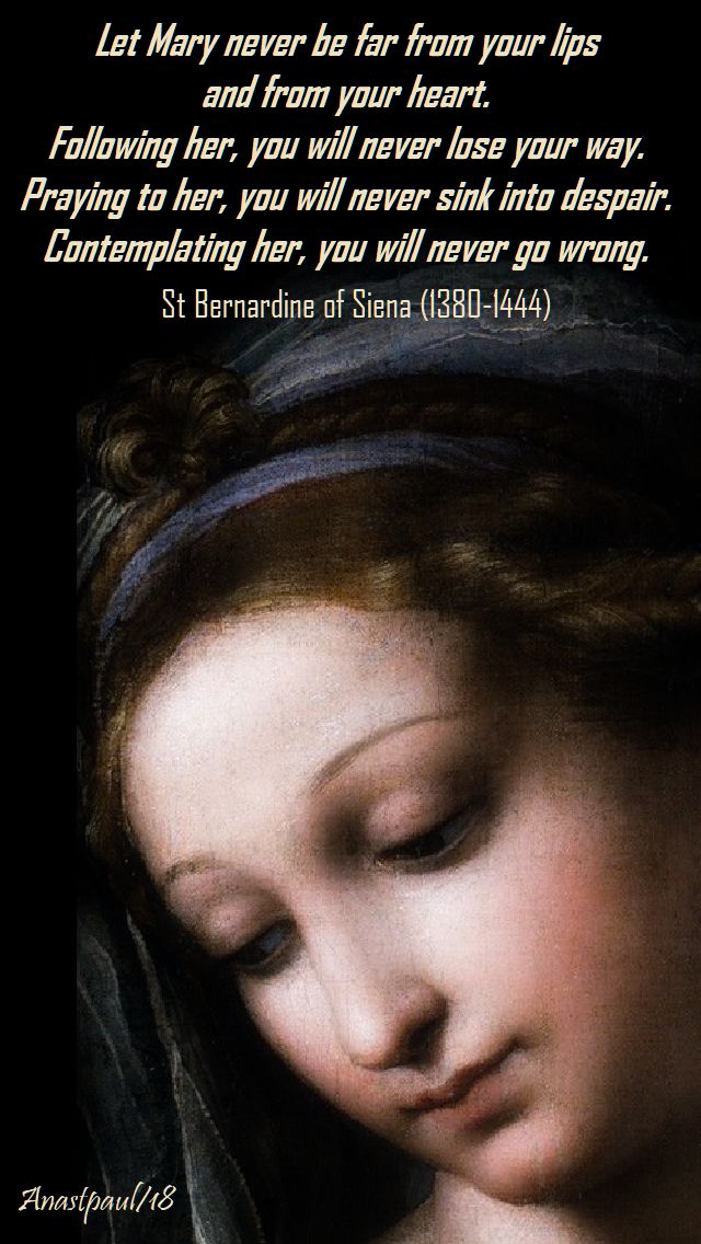 let mary never be far from our lips - st bernardine - 26 aug 2018