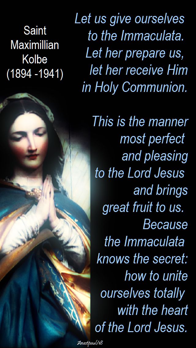 let us give ourselves to the immaculata - st max kolbe - 14 aug 2018
