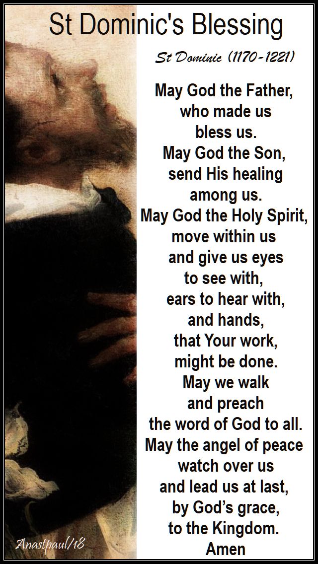 may god the father - st dominic's blessing - 8 aug 2018