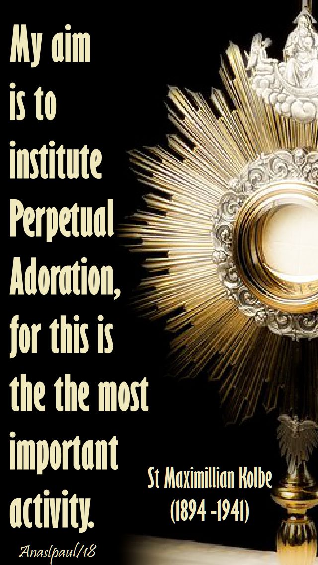 my aim is to - st max kolbe - adoration - 14 aug 2018