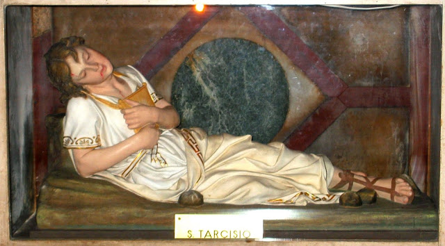 Tarsitius -figure in the altar of the church of S_ Lorenzo fuori le mura in Rome