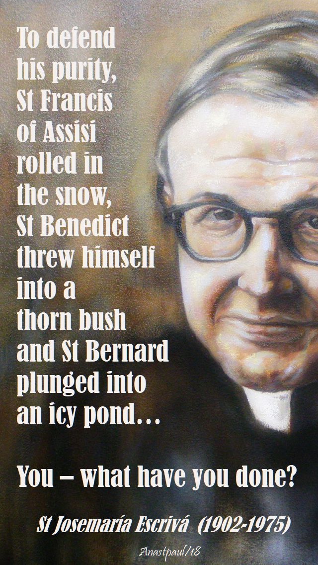 to defend his purity - st josemaria - 17 aug 2018 speaking of marriage