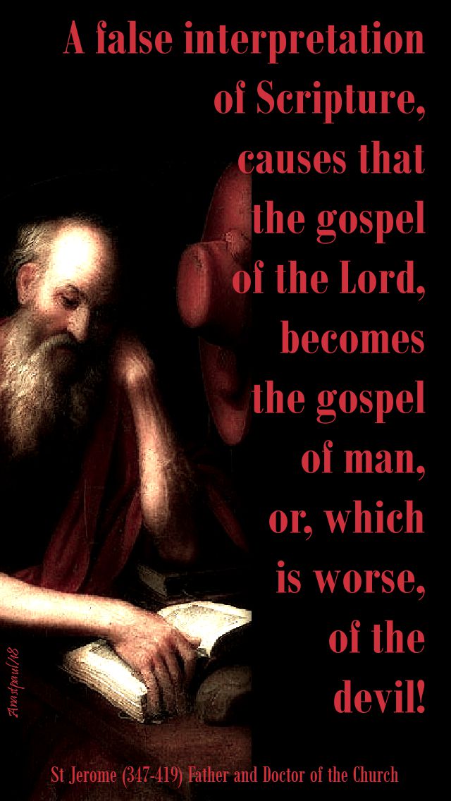 a false interpretation - st jerome - 30 sept 2018