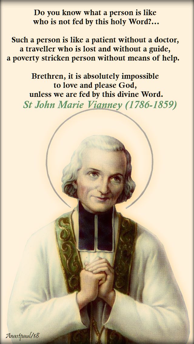 do you know what a person is like - st john vianney - 22 sept 2018