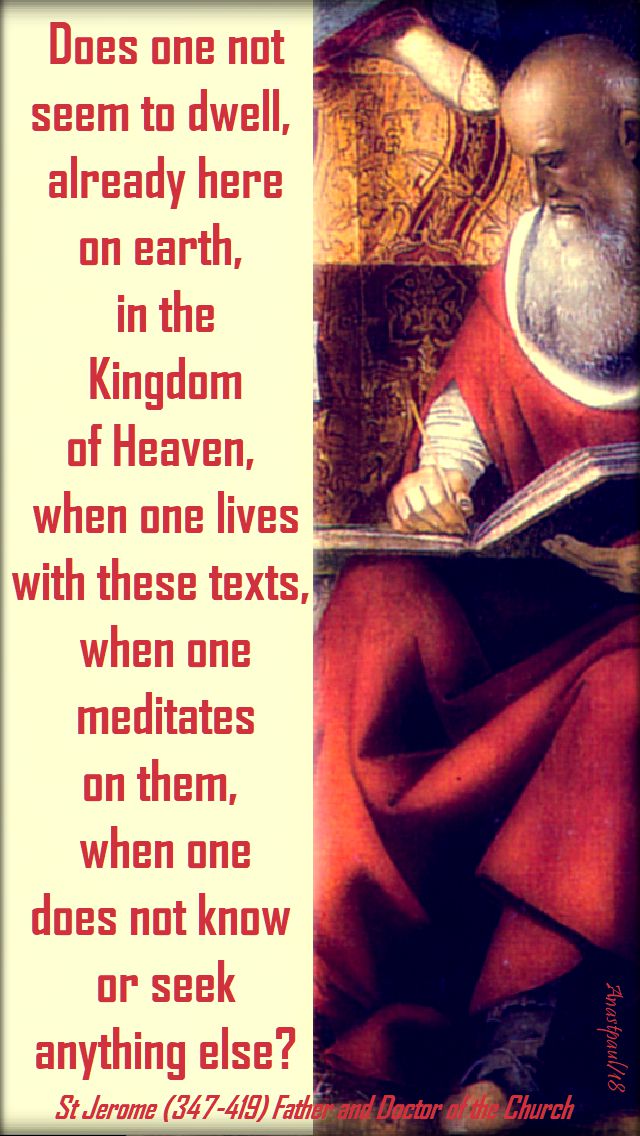 does one not seem to dwell - st jerome - 30 sept 2018