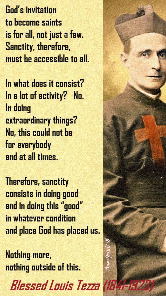 god's invitation to become saints - bl louis tezza 25 sept 2018
