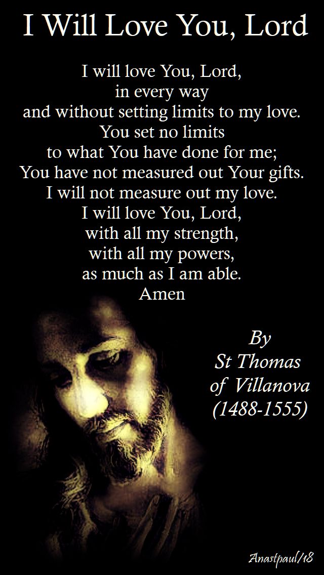 i will love you Lord by St Thomas of Villanova - 22 sept 2018