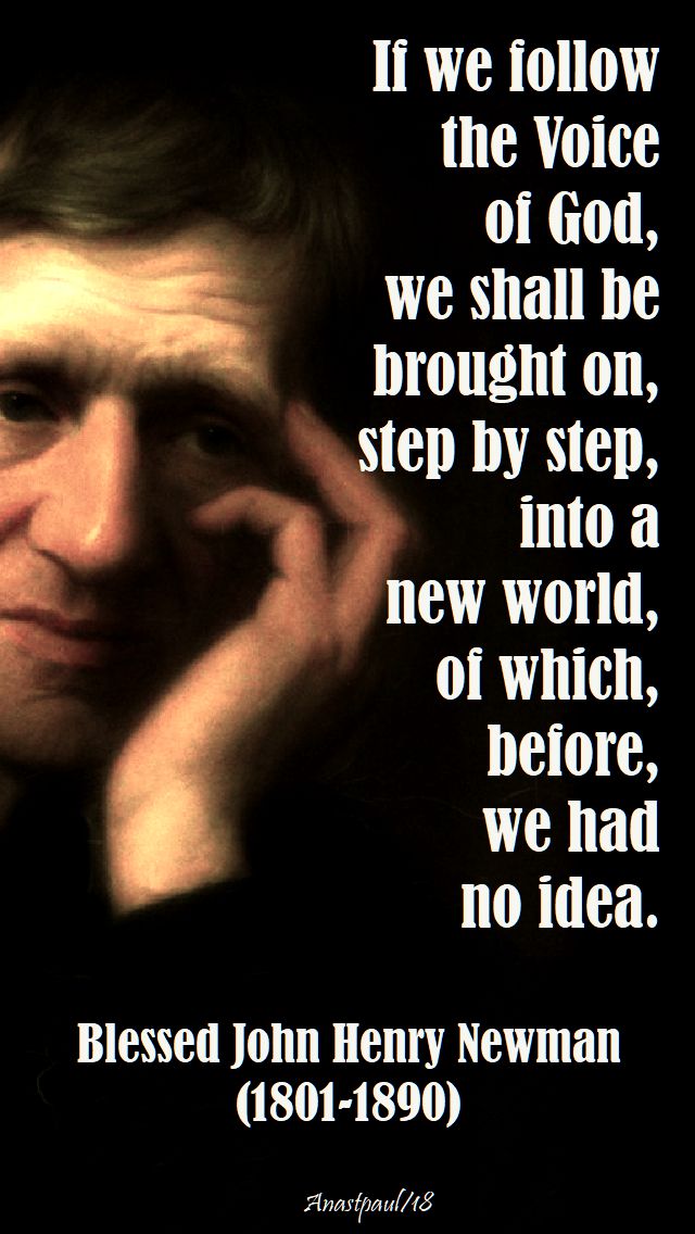 if we follow the voice of god - bl john henry newman - 28 sept 2018