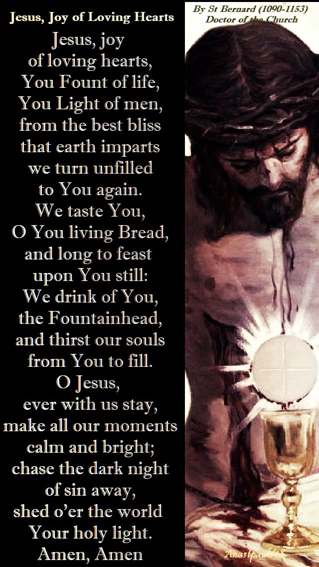 jesus joy of loving hearts - st bernard - eucharistic prayer - 16 sept 2018