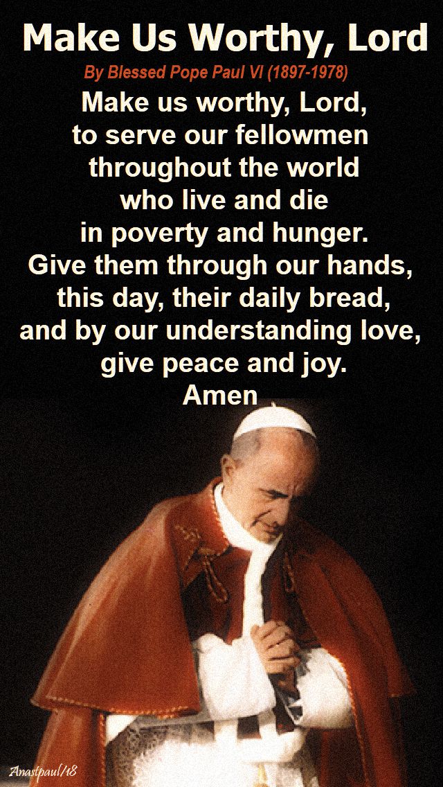 make us worthy lord - 26 september 2018 - bl popepaul VI